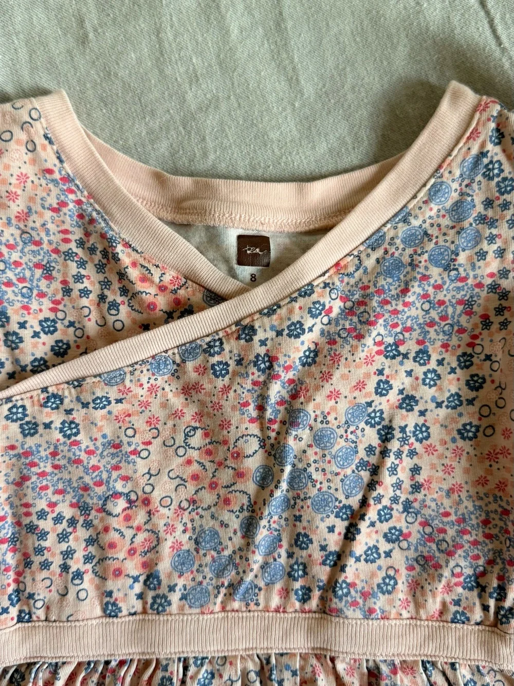 Tea Collection Pink Floral Ruffle-Sleeve Dress